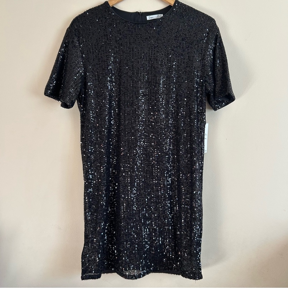 Dex black sequins dress size Medium